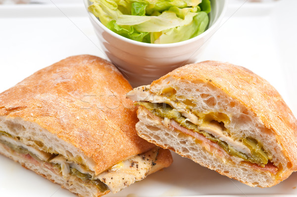Foto stock: Italiano · panini · sándwich · pollo · tradicional · hortalizas
