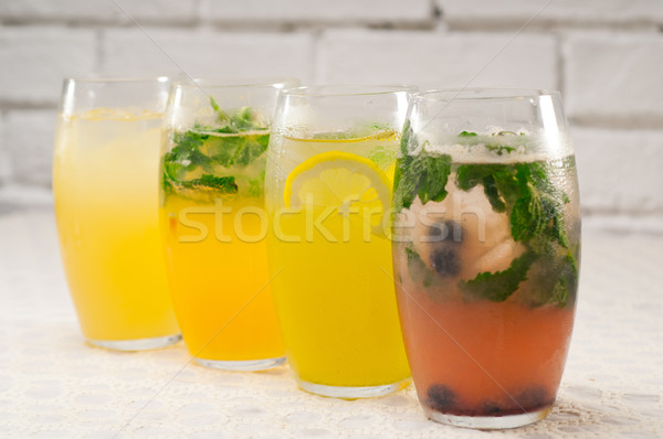 selection of fruits long drinks Stock photo © keko64