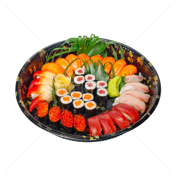 Z dala sushi pośpieszny plastikowe taca Zdjęcia stock © keko64
