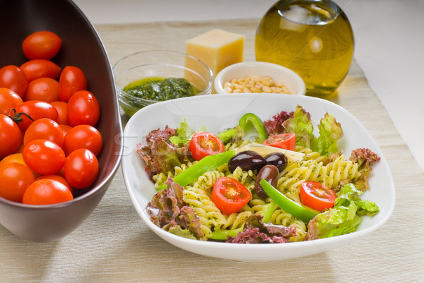 İtalyan makarna salata taze sağlıklı ev yapımı Stok fotoğraf © keko64