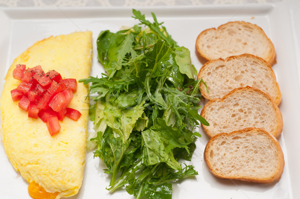 cheese ometette with tomato and salad Stock photo © keko64