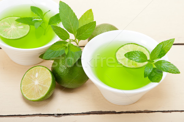 mint infusion tea tisane with lime Stock photo © keko64