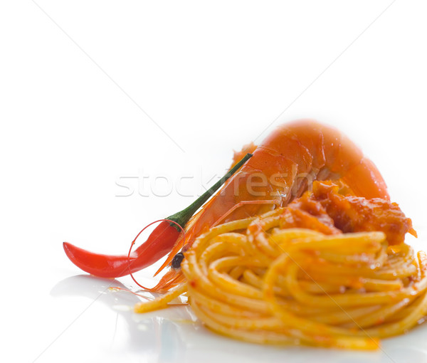 Pasta piccante italiana spaghetti fresche salsa Foto d'archivio © keko64