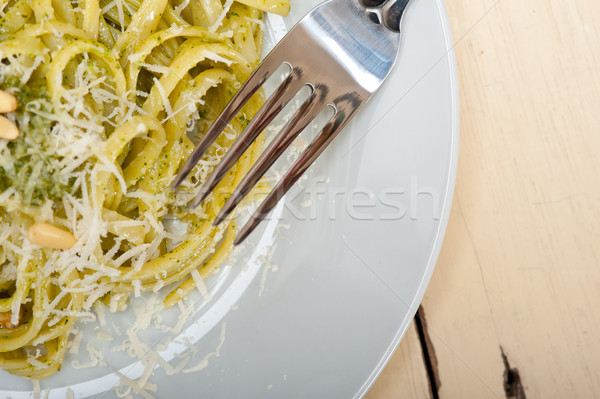 Stock foto: Italienisch · traditionellen · Basilikum · Pesto · Pasta · Zutaten