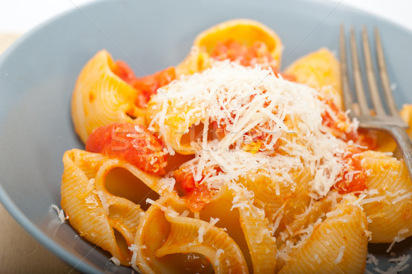 Foto stock: Italiano · caracol · macarrão · tomates · maduro · tomates · cereja