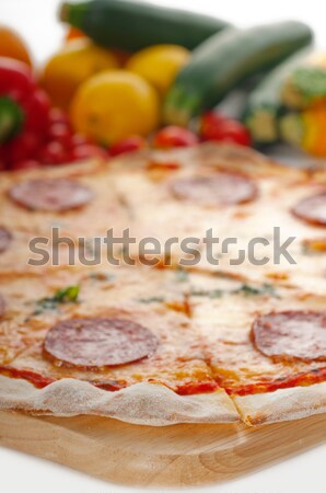 Foto stock: Italiano · original · fino · calabresa · pizza · legumes · frescos