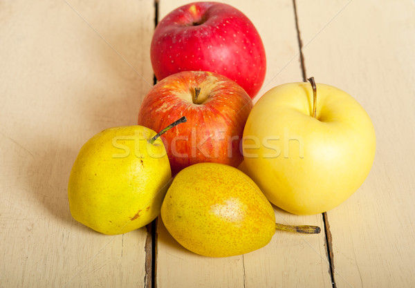 Stock photo: fresh fruits apples and  pears