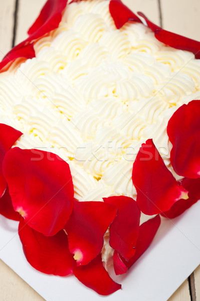 Stock photo: whipped cream mango cake