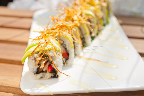 Japonês sushi maki fresco jantar Foto stock © keko64