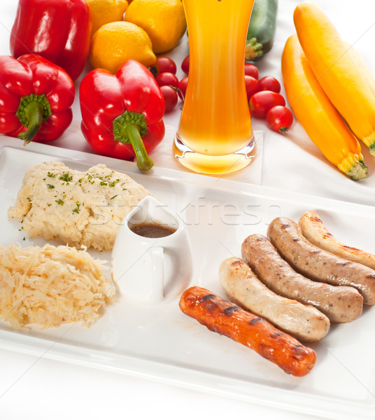 selection of all main type of german wurstel saussages Stock photo © keko64