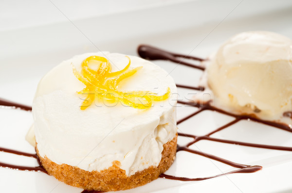 Stock photo:  lemon mousse served whith lemon peel on top
