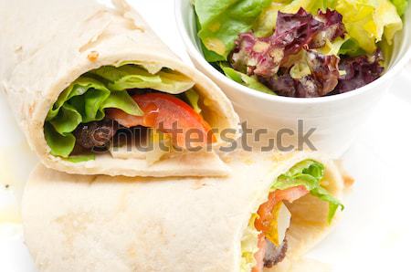 Stock photo: kafta shawarma chicken pita wrap roll sandwich