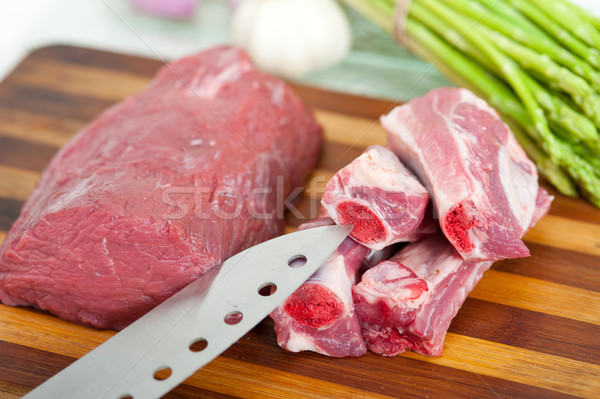 raw beef and pork ribs Stock photo © keko64