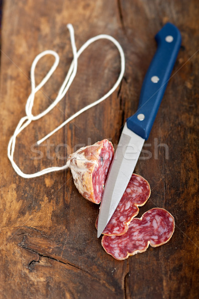 italian salame pressato pressed slicing Stock photo © keko64