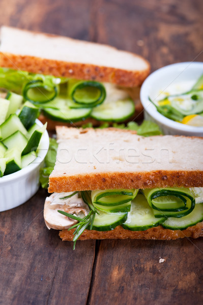 Stock fotó: Friss · vegetáriánus · szendvics · fokhagyma · sajt · mártás