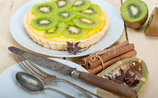 Kiwi torta crostata spezie limone crema pasticcera Foto d'archivio © keko64