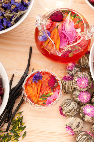 Herbal natural floral tea infusion with dry flowers Stock photo © keko64