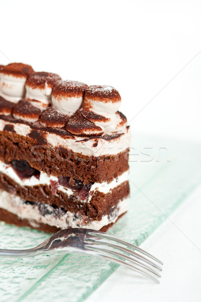 Tejszínhab desszert torta szelet friss por Stock fotó © keko64