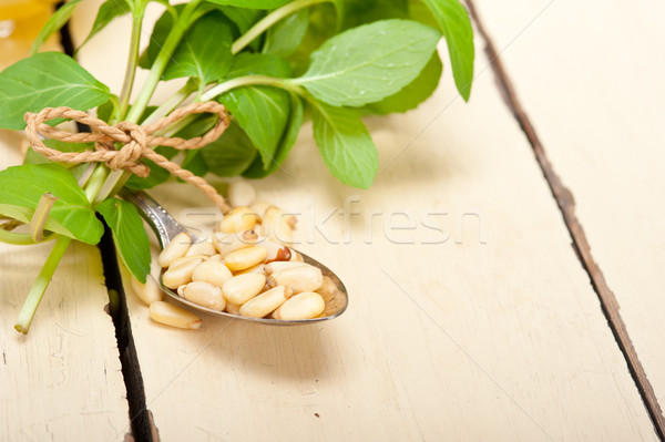 Arab traditional mint and pine nuts tea Stock photo © keko64