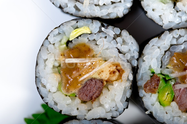 Foto d'archivio: Fresche · sushi · scelta · combinazione · macro