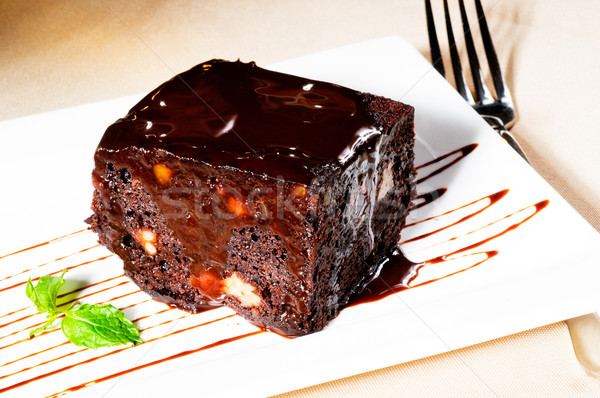 Stock fotó: Csokoládé · torta · friss · sült · finom · menta