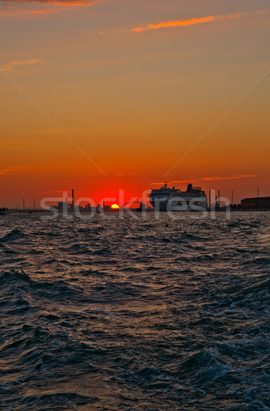 Venice Italy sunset with cruise boat Stock photo © keko64