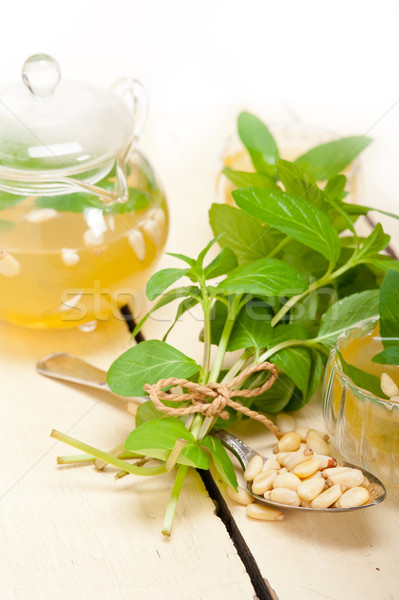 Foto stock: árabes · tradicional · menta · pino · nueces · té