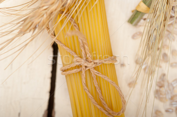 Stock photo: organic Raw italian pasta and durum wheat 