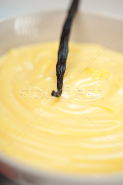 Vanilie crema smântână seminţe ou Imagine de stoc © keko64