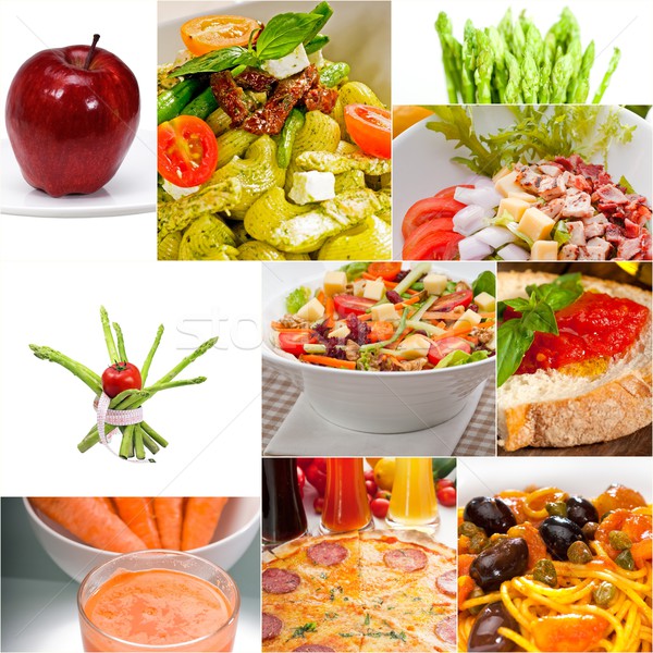 Saine végétarien vegan alimentaire collage blanche [[stock_photo]] © keko64