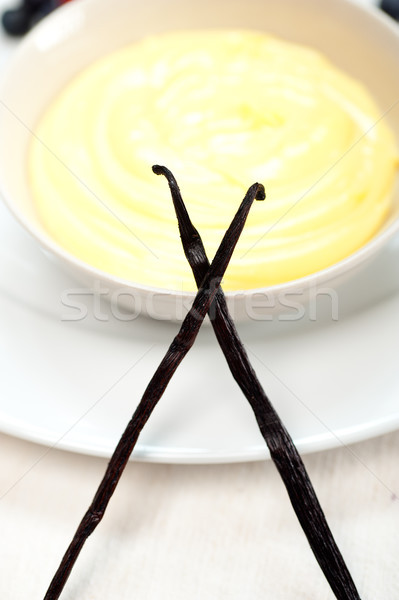 vanilla custard pastry cream with seeds sticks Stock photo © keko64