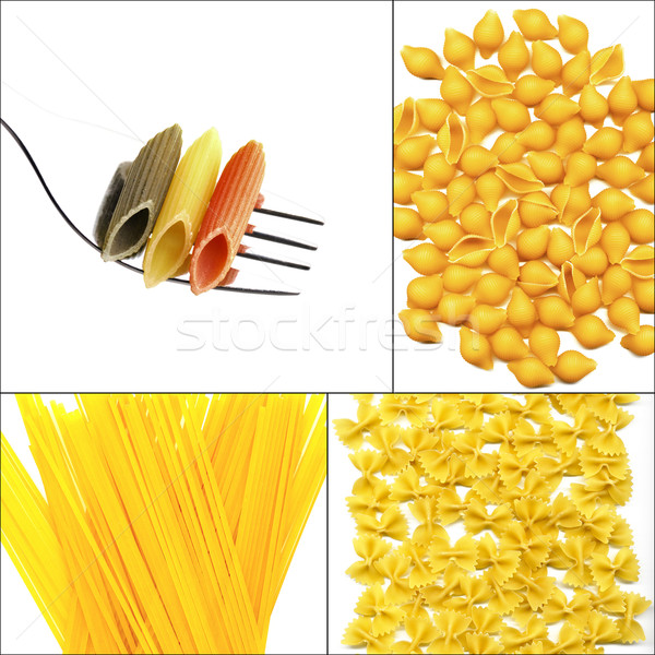 Foto stock: Tipo · italiano · macarrão · colagem · praça