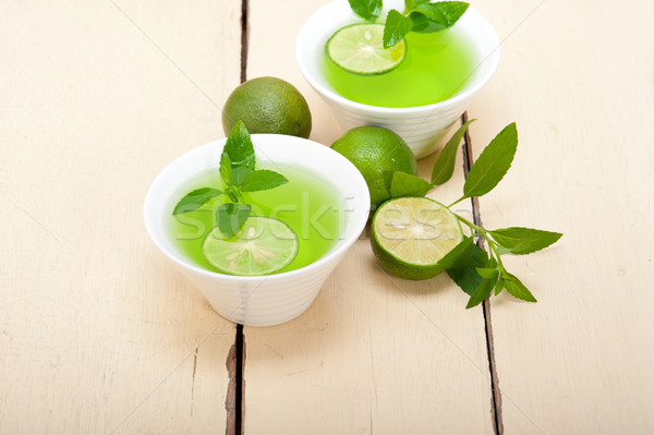 mint infusion tea tisane with lime Stock photo © keko64