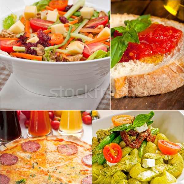 Saludable vegetariano vegetariano alimentos collage blanco Foto stock © keko64