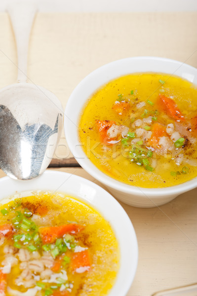 Syrian barley broth soup Aleppo style Stock photo © keko64