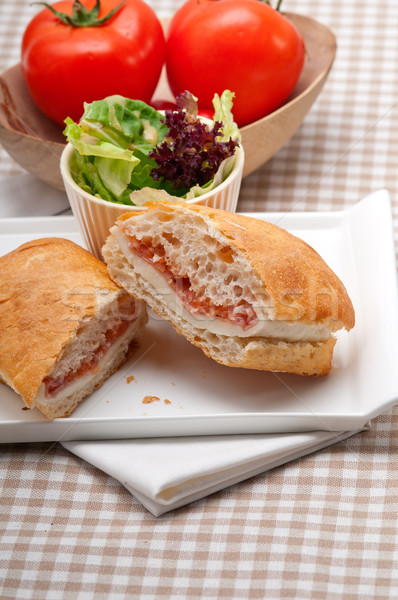 Panini szendvics sonka paradicsom olasz étel Stock fotó © keko64