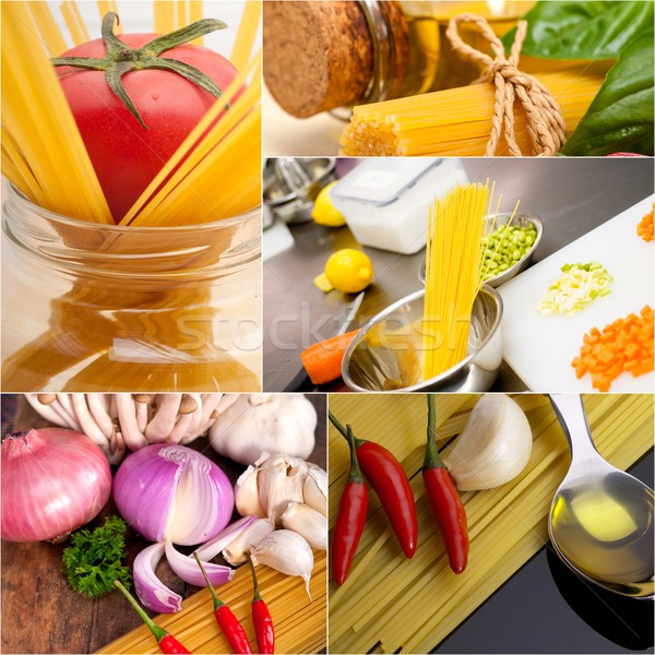 Zdrowych wegetariański żywności kolaż biały Zdjęcia stock © keko64