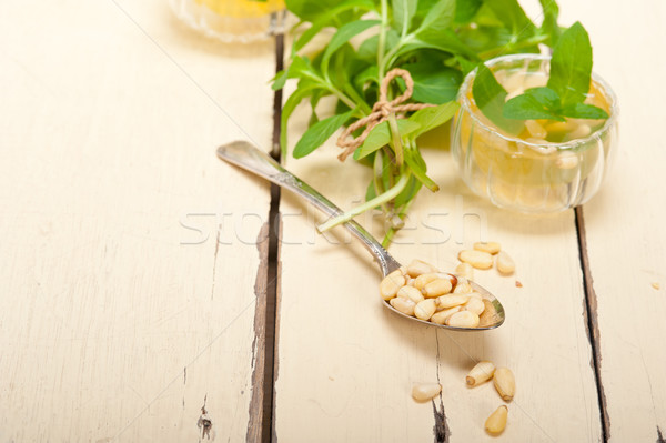 Arab traditional mint and pine nuts tea Stock photo © keko64