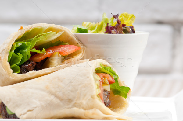 kafta shawarma chicken pita wrap roll sandwich Stock photo © keko64