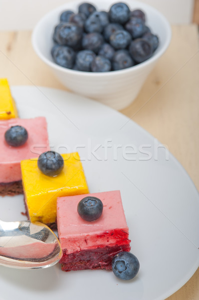 Stock photo: strawberry and mango mousse dessert cake