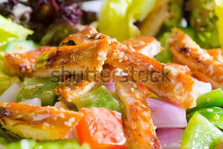 Gergelim salada de frango fresco comida restaurante Foto stock © keko64