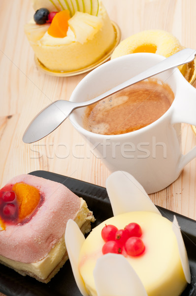 Espresso caffè torta di frutta frutta crema torta Foto d'archivio © keko64