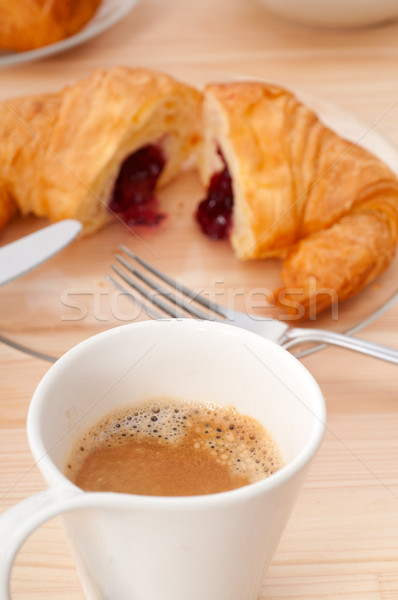 fresh croissant french brioche and coffee Stock photo © keko64
