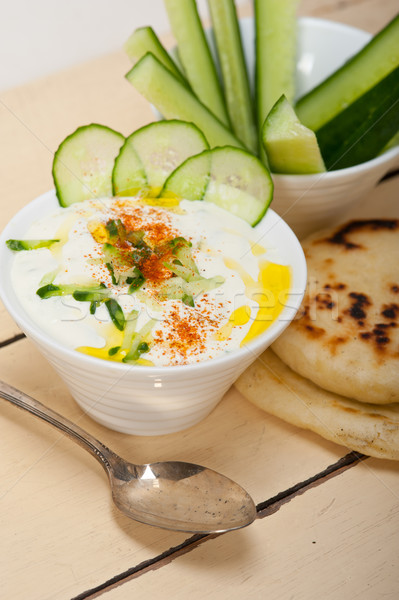 Arab middle east goat yogurt and cucumber salad  Stock photo © keko64