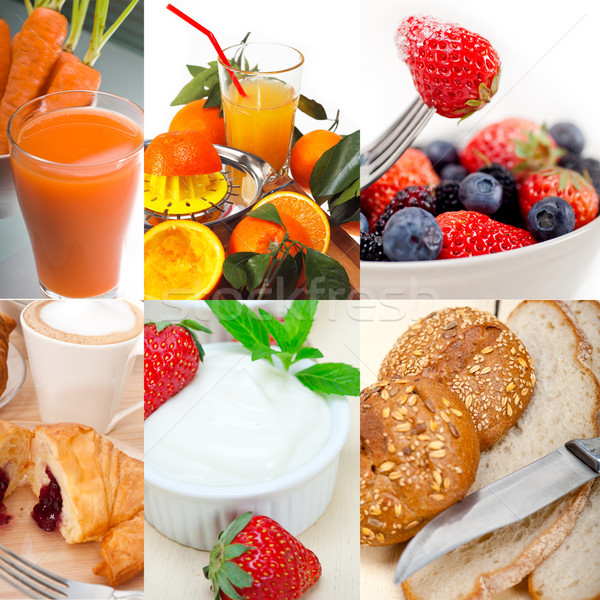 Vegetariano colazione collage fresche nutriente vetro Foto d'archivio © keko64