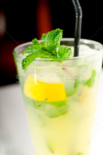 mojito caipirina cocktail with fresh mint leaves Stock photo © keko64