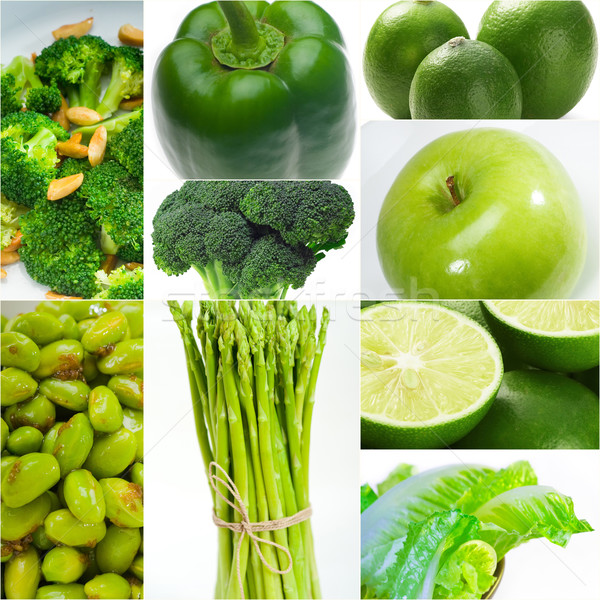 green healthy food collage collection Stock photo © keko64