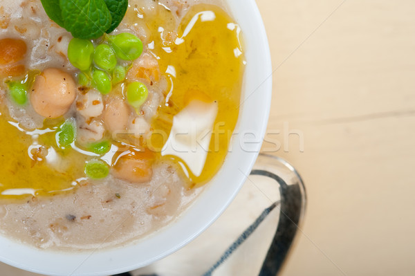 Hearty Middle Eastern Chickpea and Barley Soup Stock photo © keko64