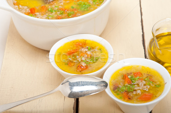 Orge bouillon soupe style traditionnel typique Photo stock © keko64