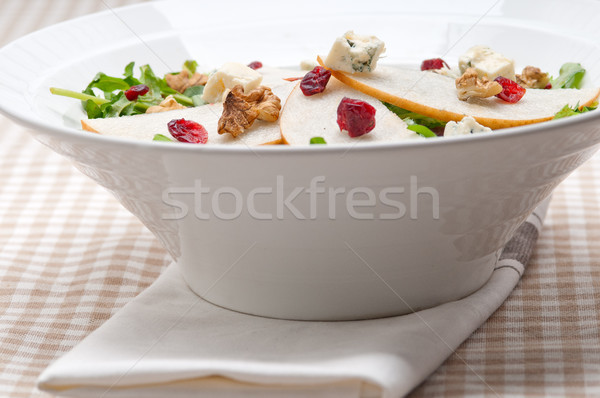 [[stock_photo]]: Fraîches · poires · fromages · salade · canneberges · alimentaire
